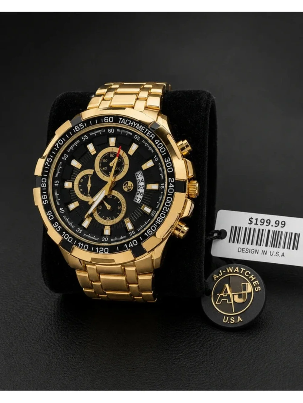 #548 AJ Gold-Tone Watch – 46mm – New With Tags